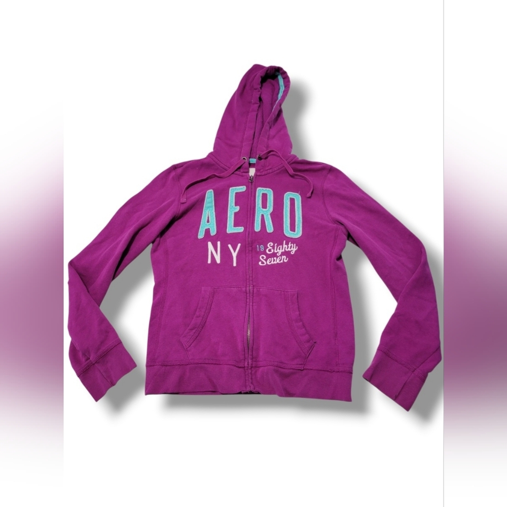 Y2k Aeropostale Sweatshirt Size Large L Aéropostale Full Zip Up Hoodie With Flaw
